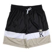 Ensemble t-shirt couronne et short noir, blanc et beige, short vue de face