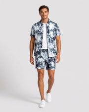 Ensemble chemise motif délavé — vue portée en pied, de face