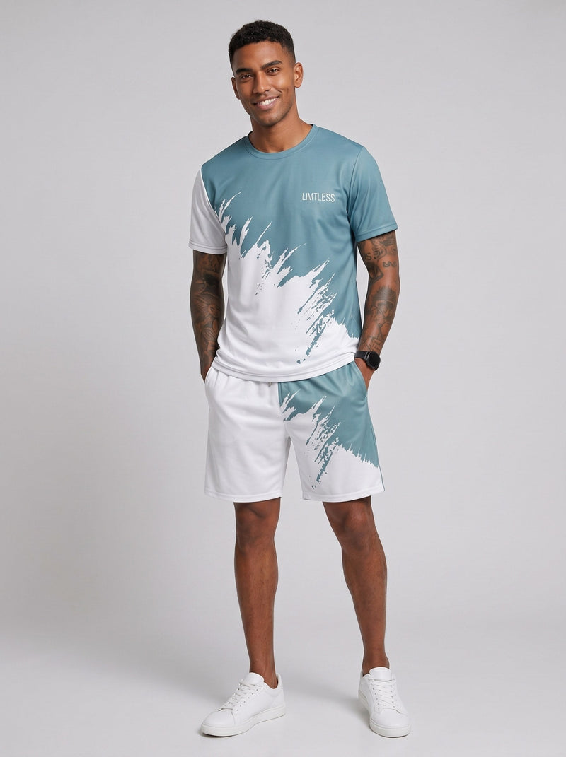 Tenue sport bleu clair, vue portée de face