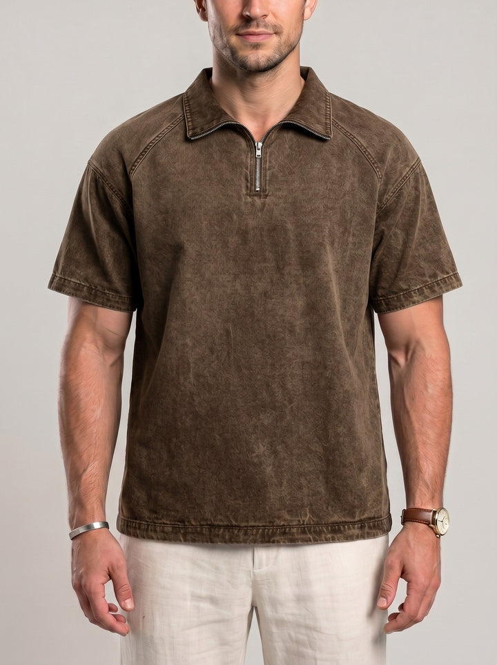 Polo col zippé, porté