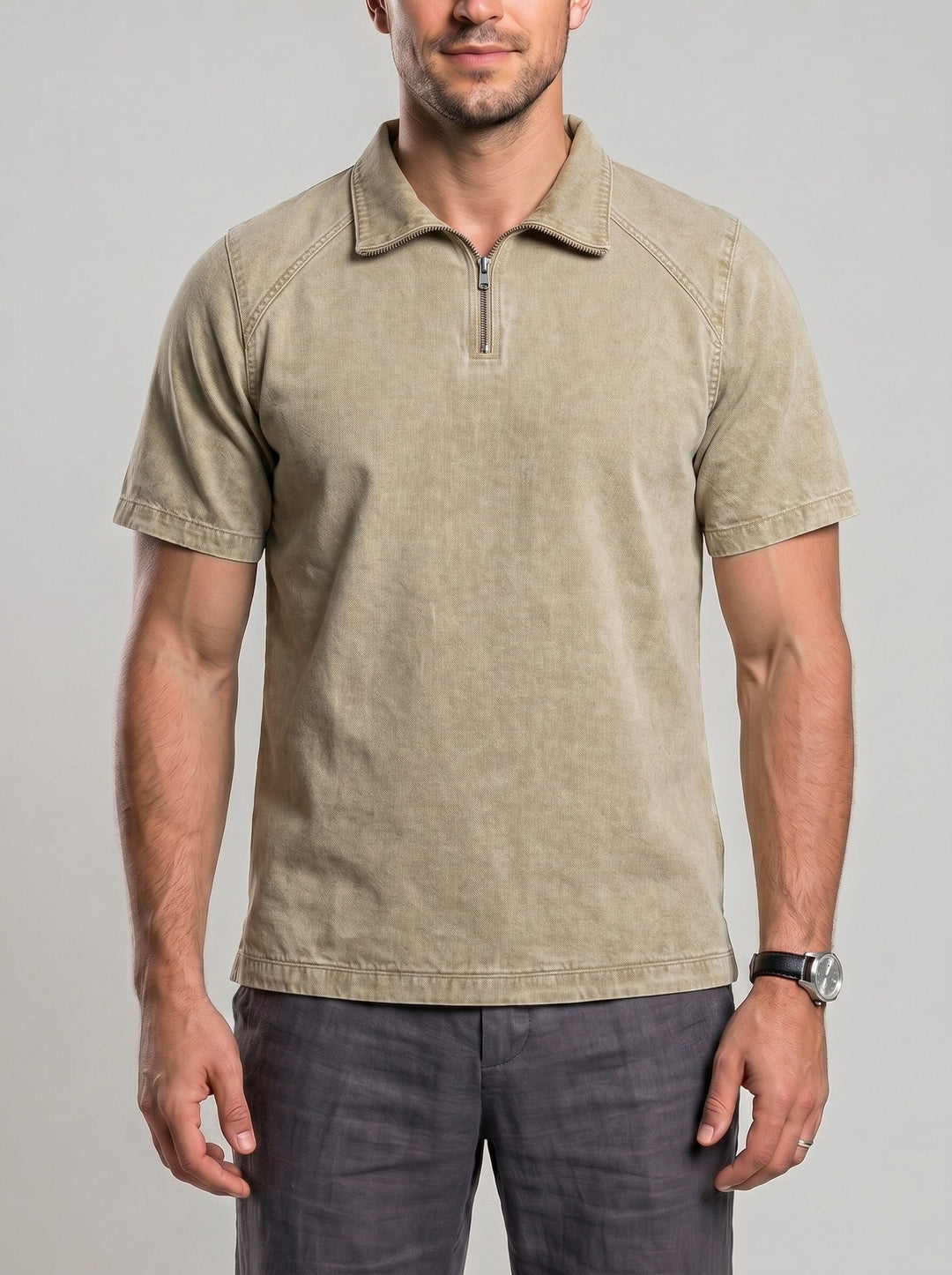 Polo col zippé, porté
