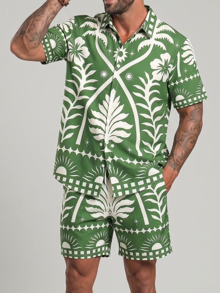 Ensemble chemise col cubain et short — vue principale du produit.
