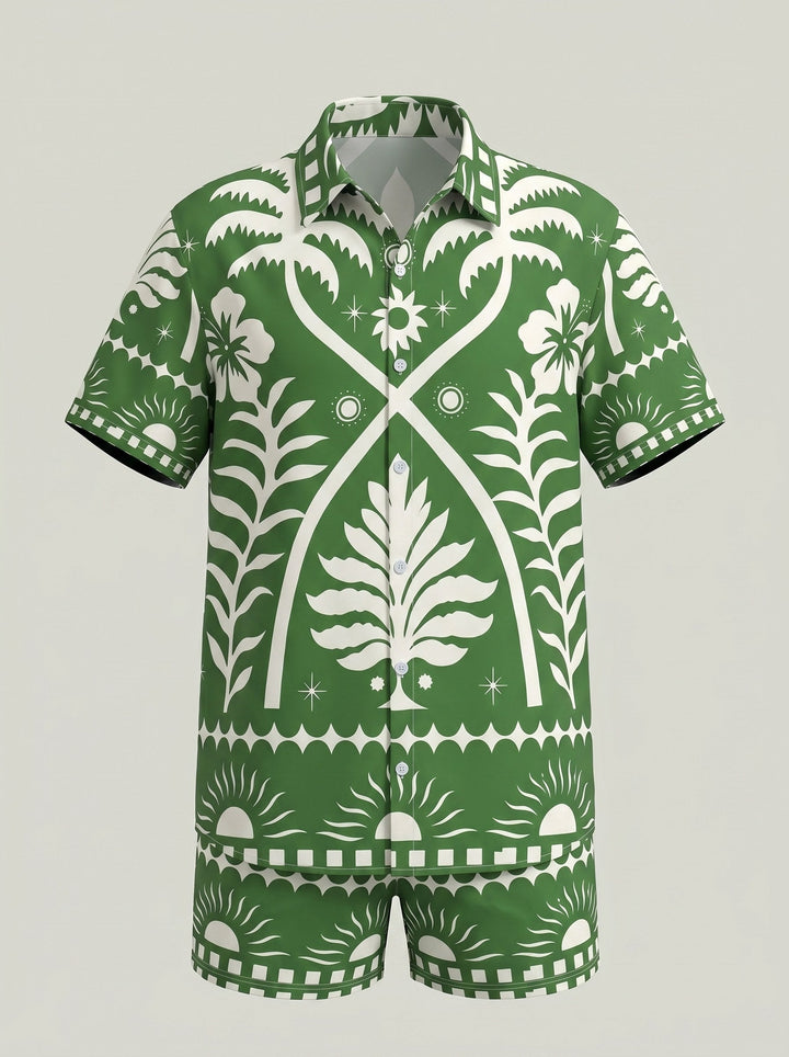 Ensemble chemise col cubain et short — vue complémentaire du produit.