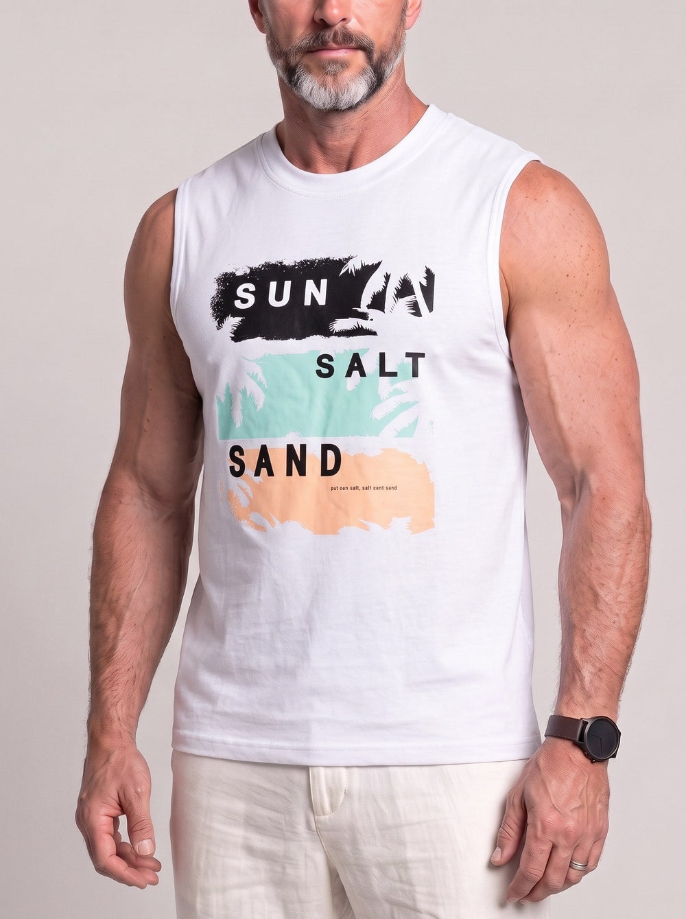 Débardeur imprimé Sun Salt Sand blanc — vue de face