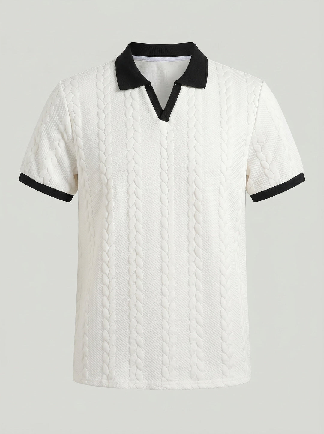Polo texturé à bordures contrastées — vue complémentaire du produit.