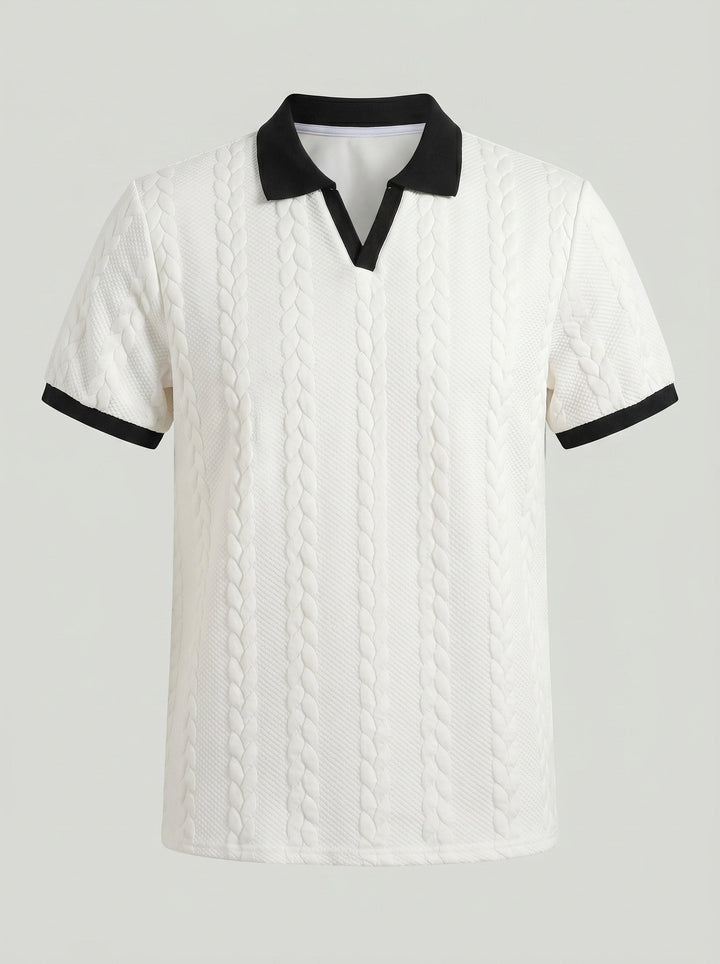 Polo texturé à bordures contrastées — vue complémentaire du produit.