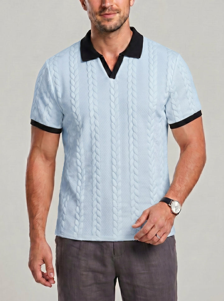 Polo texturé à bordures contrastées — vue complémentaire du produit.
