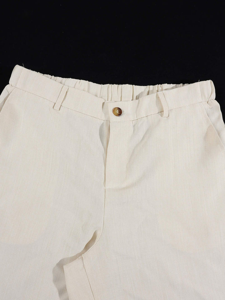 Ensemble blazer et short beige, short vue de face