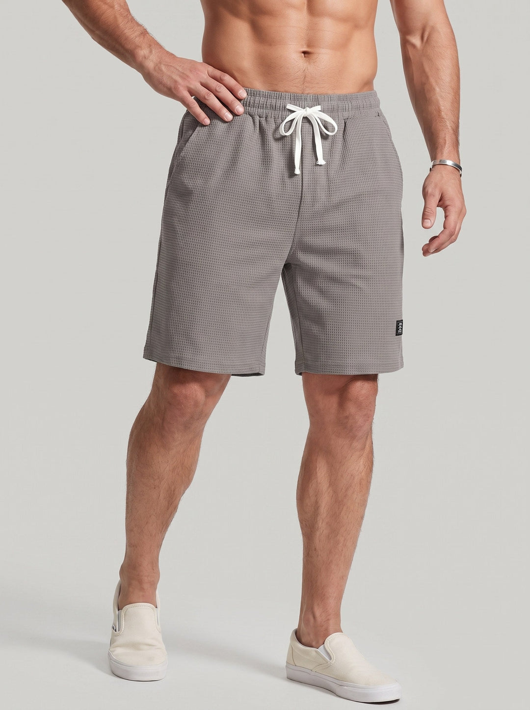 Short maille gaufrée, porté