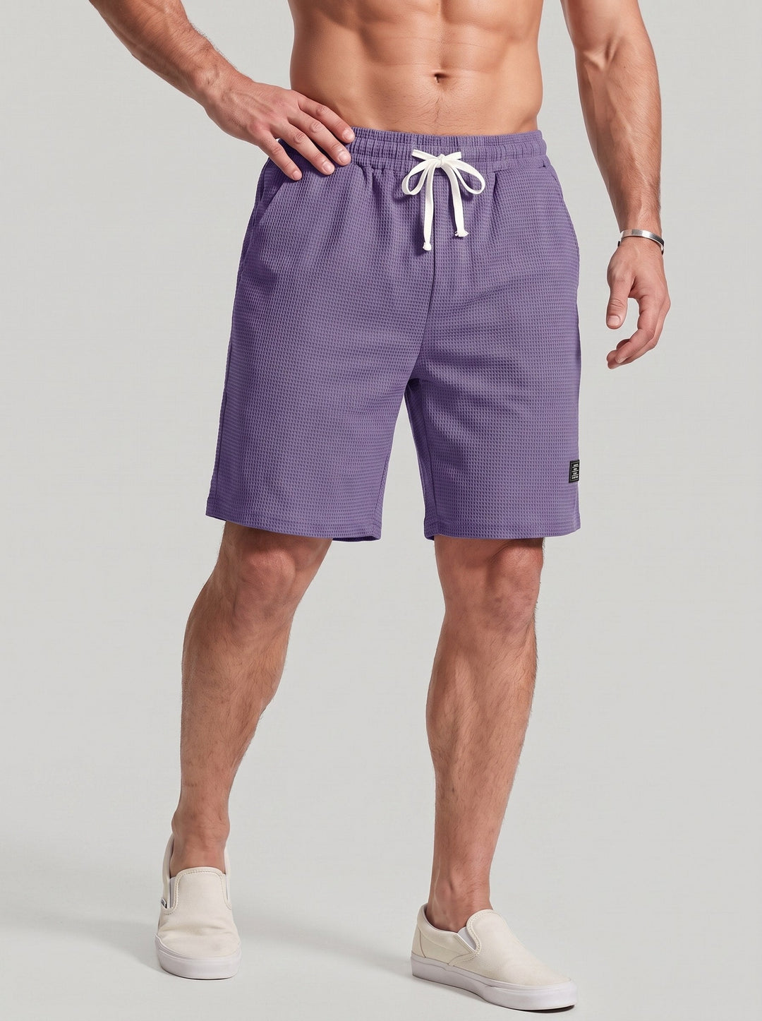 Short maille gaufrée, porté
