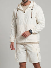Ensemble veste capuche short, porté