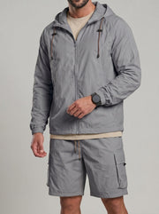 Ensemble veste capuche short, porté
