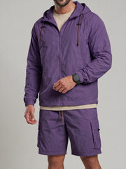 Ensemble veste capuche short, porté