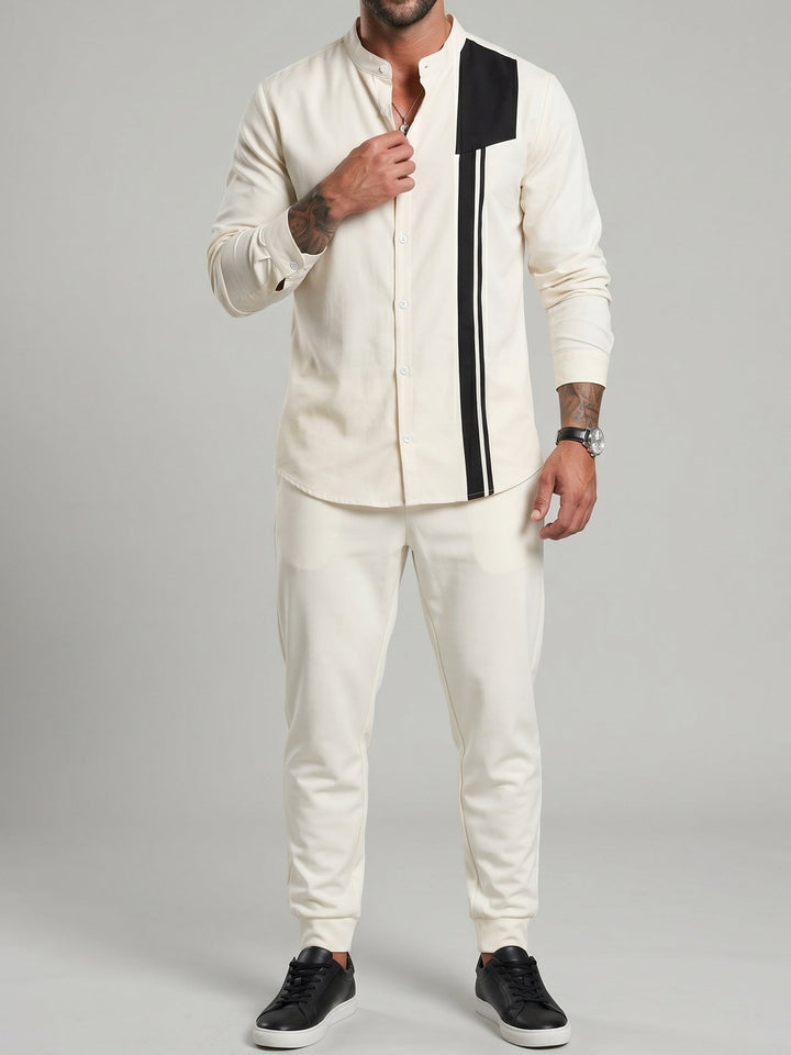 Ensemble haut imprimé et pantalon — vue principale du produit.