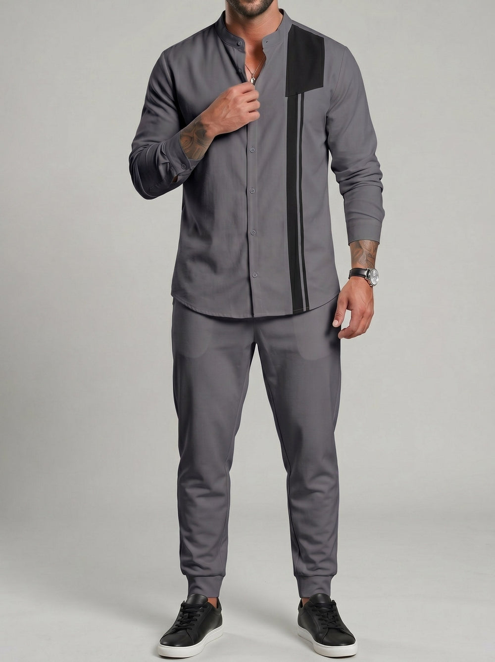 Ensemble haut imprimé et pantalon — vue complémentaire du produit.
