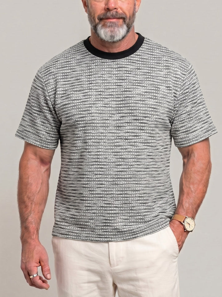 T-shirt à blocs de couleur gris, vue portée de face