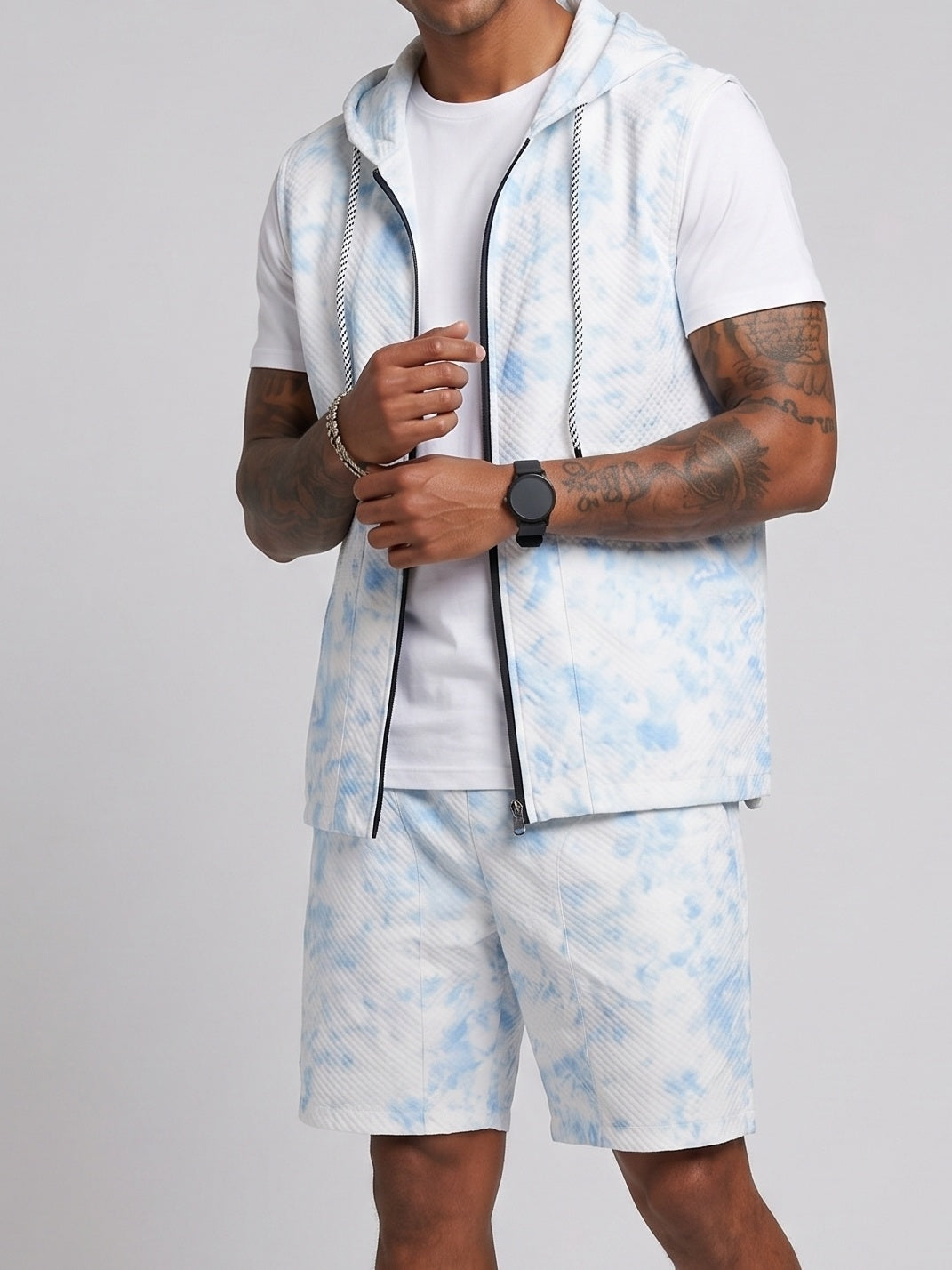 Ensemble débardeur tie-dye et short — vue principale du produit.