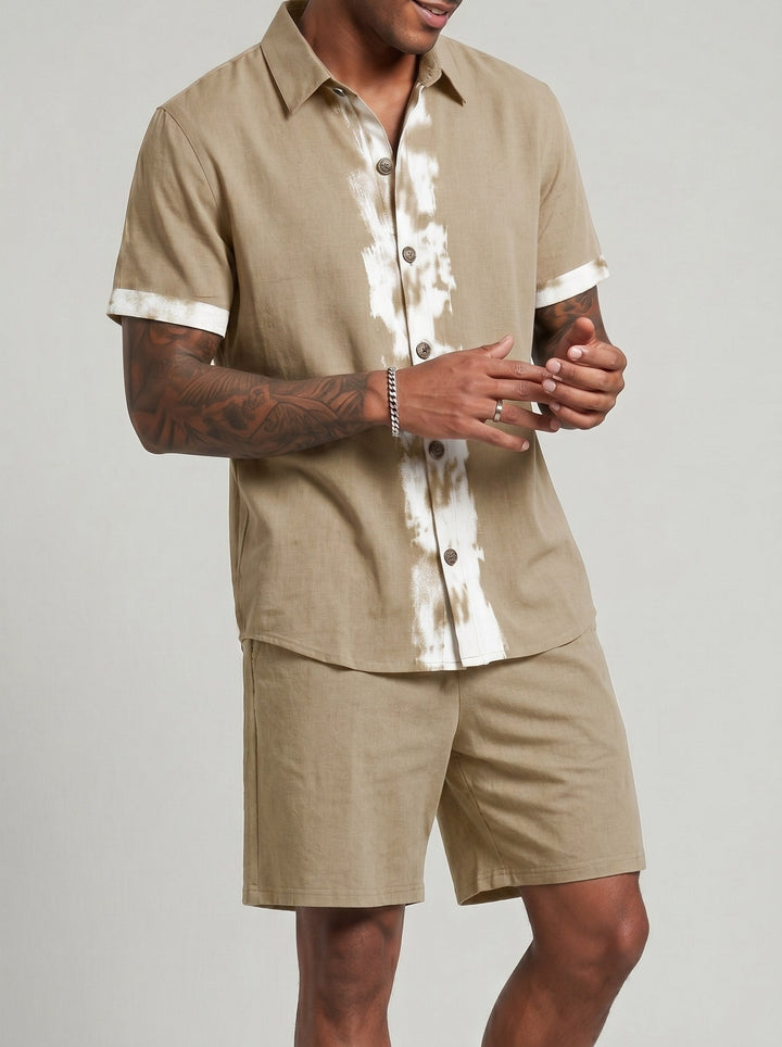 Ensemble haut et short coupe loose, porté