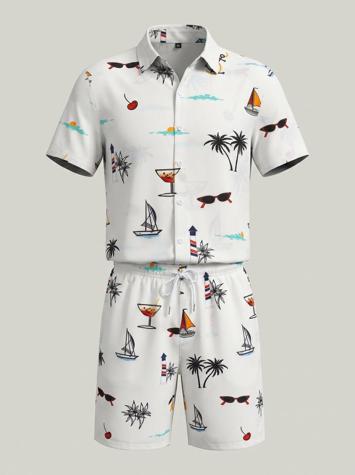 Ensemble haut imprimé et short — vue complémentaire du produit.