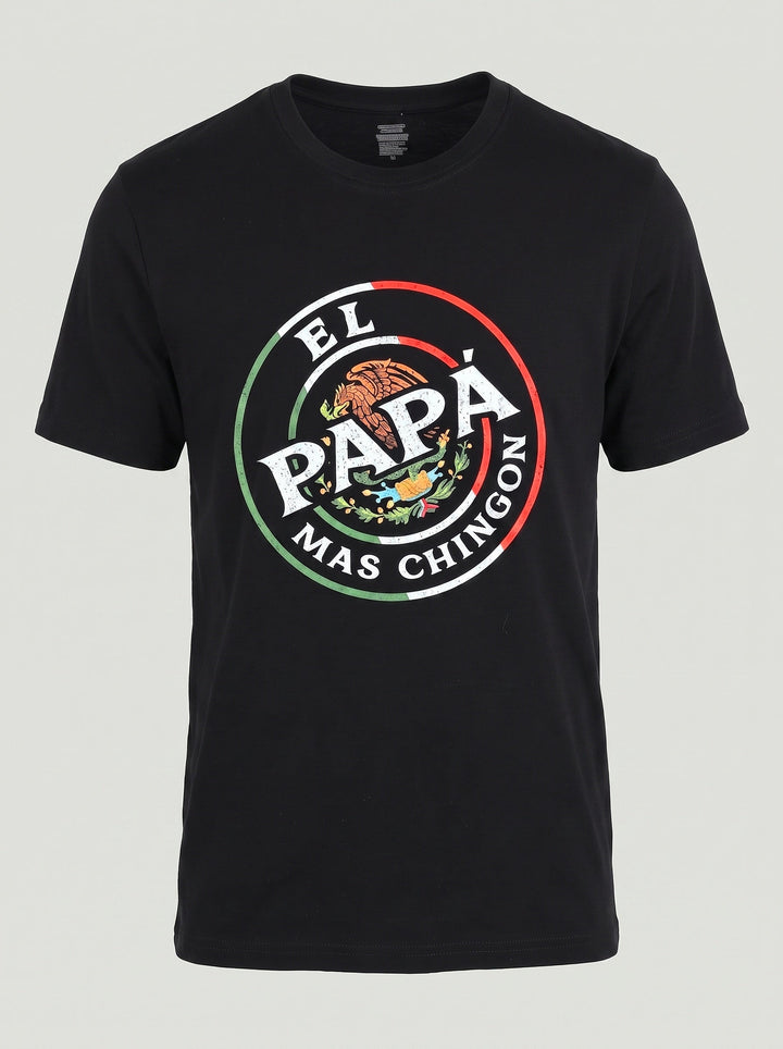 T-shirt noir imprimé à manches courtes — vue complémentaire du produit.
