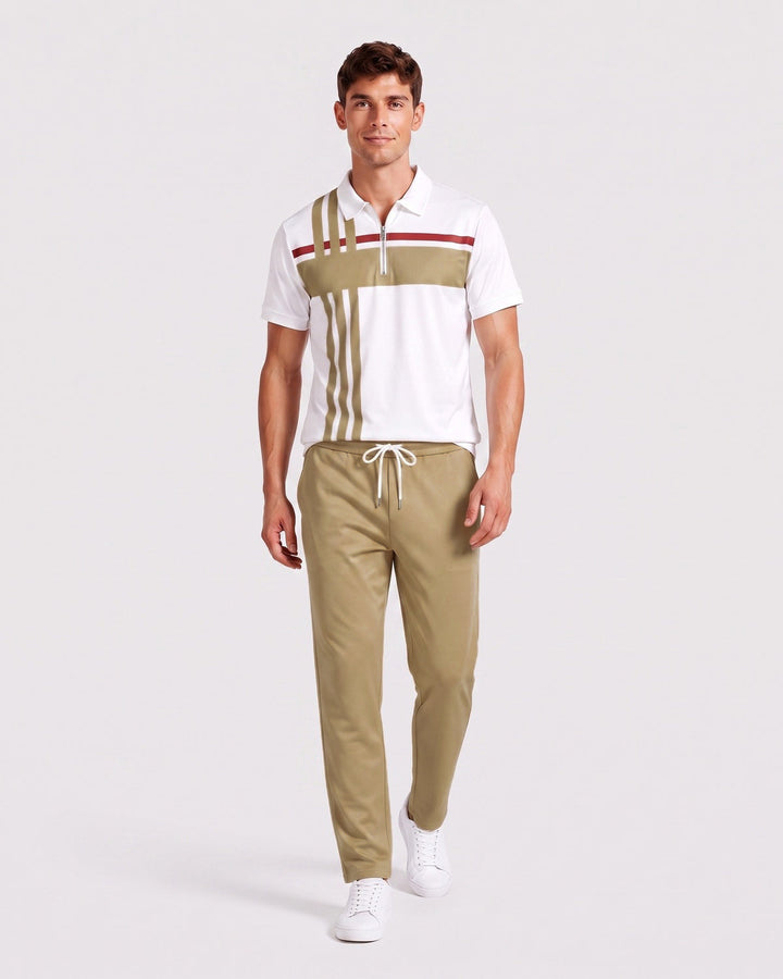Ensemble polo zippé, vue de trois-quarts