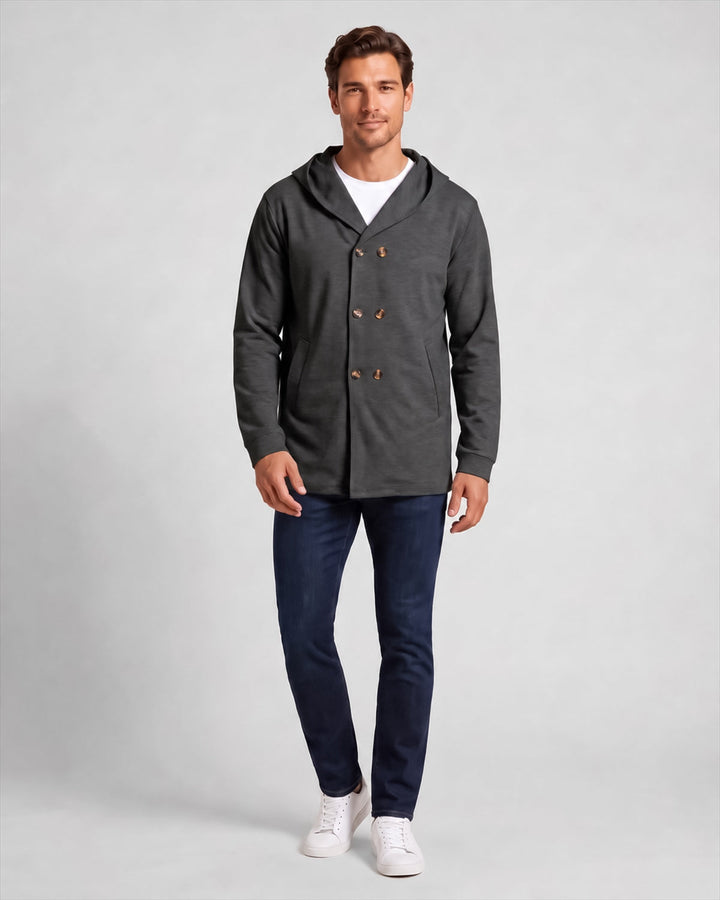 Veste croisée à capuche, porté