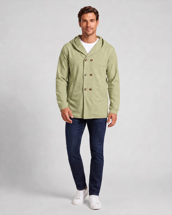 Veste croisée à capuche, porté