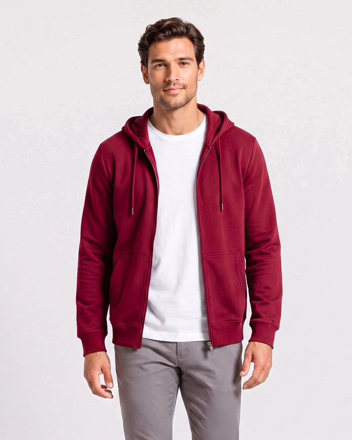 Sweat à capuche zippé, porté