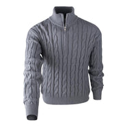 Pull demi-zip à torsades