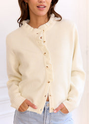 Gilet beige Arès — vue portée de face