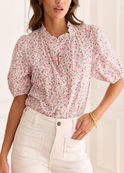 Blouse fleurie à manches courtes