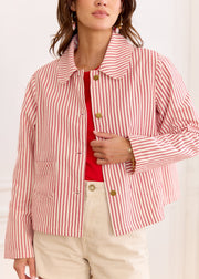 Veste rayée rouge esprit marine