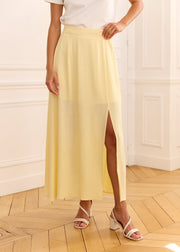 Jupe longue fluide jaune