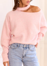 Pull rose Luana — vue portée de face