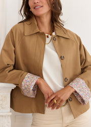 Veste trench courte camel