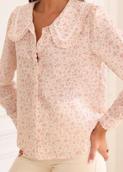 Chemise fleurie col pelle
