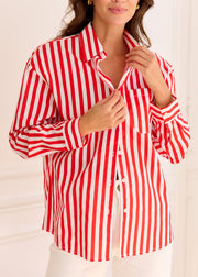 Chemise rayée rouge blanc