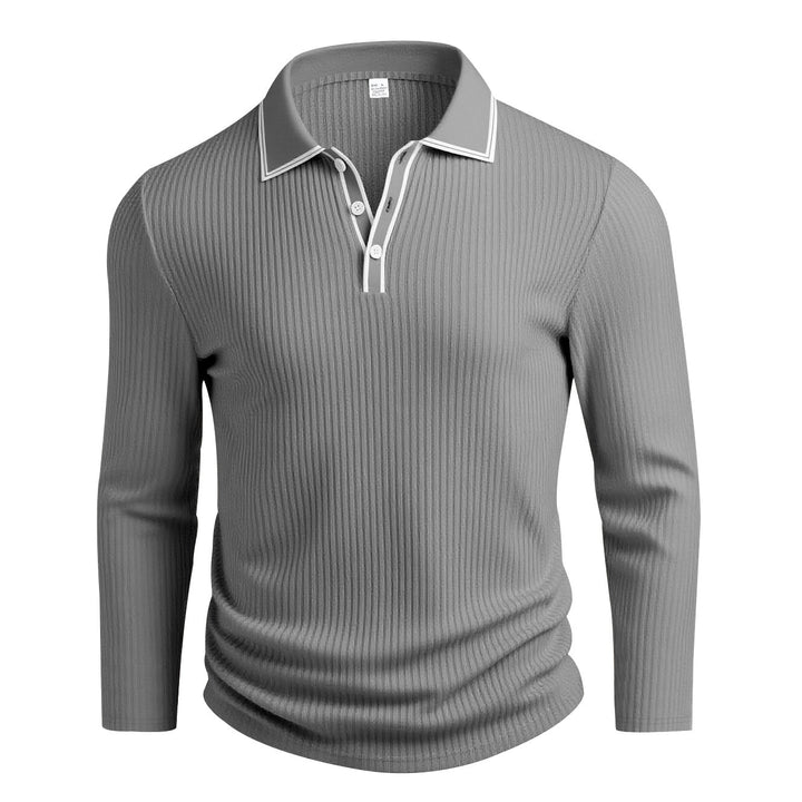 Polo jacquard manches longues