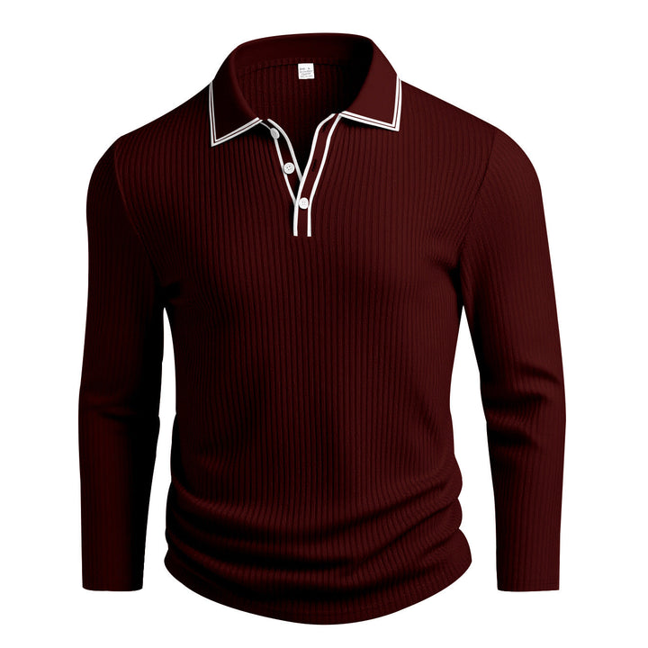 Polo jacquard manches longues