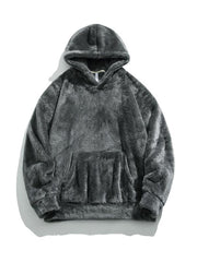Sweat à capuche aspect peluche