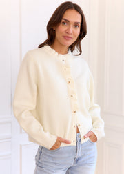 Gilet beige Arès — vue portée de trois-quarts
