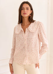 Chemise fleurie col pelle
