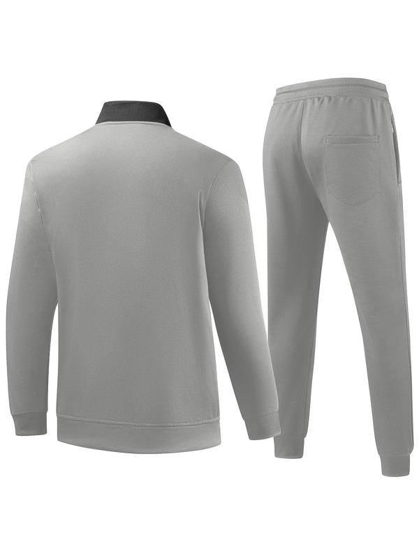 Ensemble zippé à col contrastant