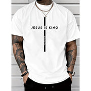 T-shirt blanc imprimé, vue portée de face