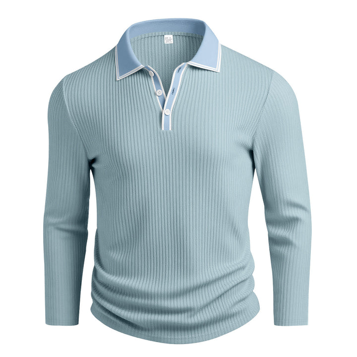 Polo jacquard manches longues