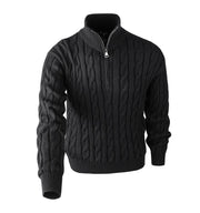 Pull demi-zip à torsades