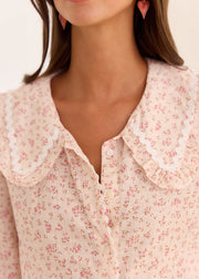 Chemise fleurie col pelle