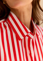 Chemise rayée rouge blanc