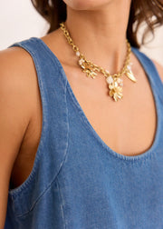 Robe évasée en denim