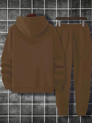 Ensemble à capuche inscriptions contrastantes marron — pièce isolée, vue de dos